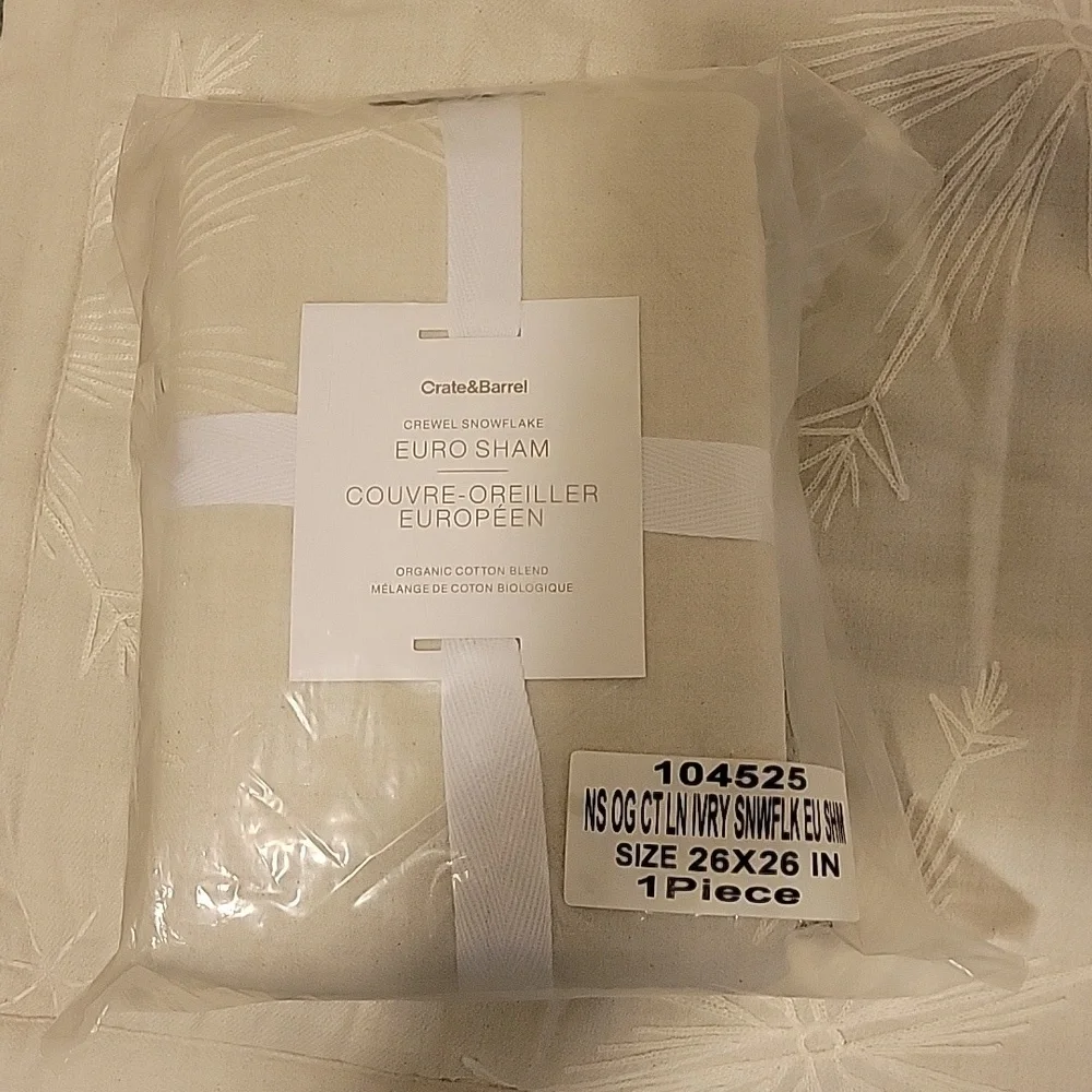 Crate&Barrel Organic Cotton Ivory Euro Sham